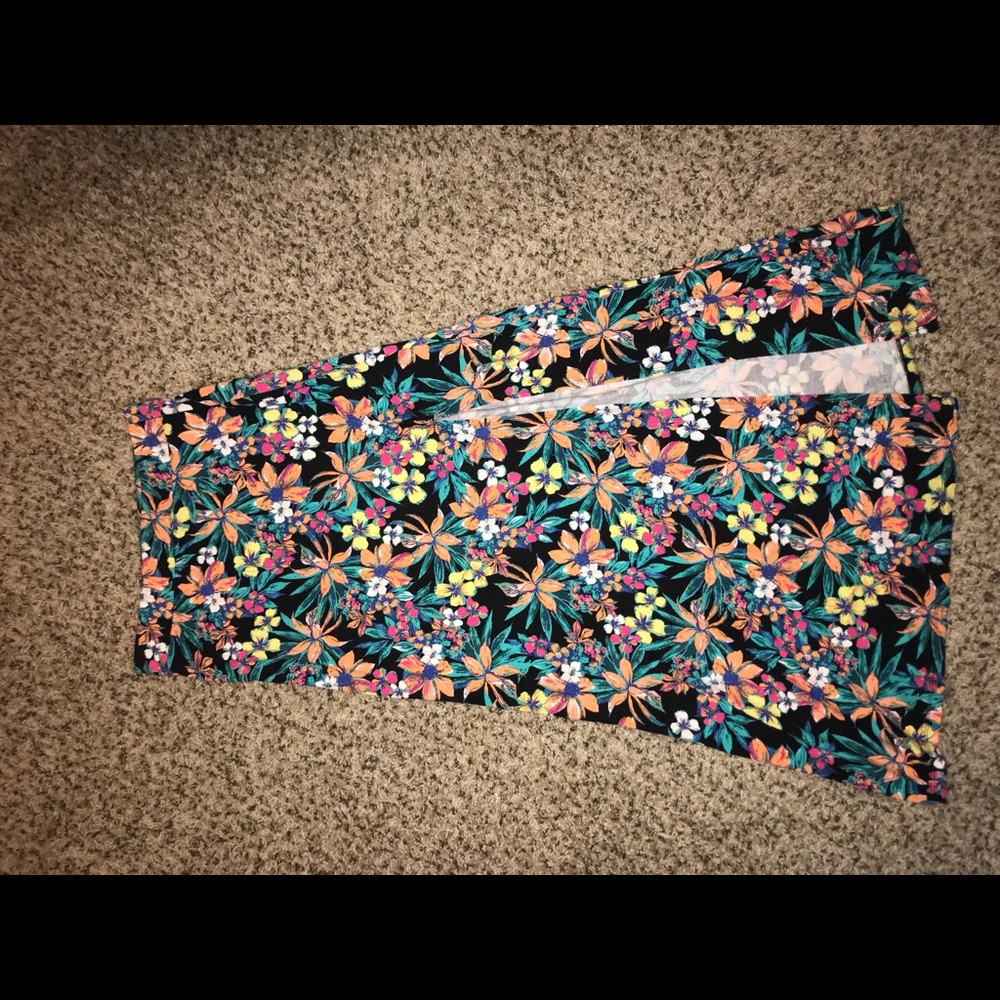 Flower Maxi Summer Skirt Open Slit